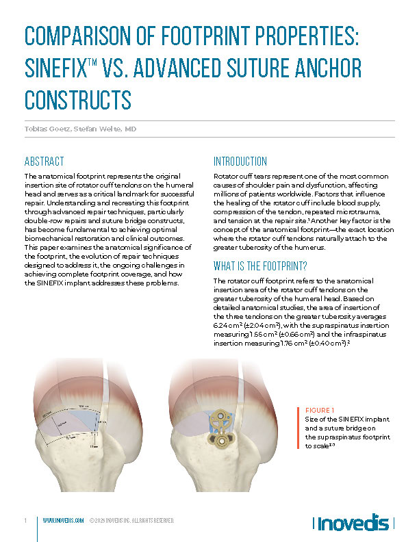 Comparison of Footprint Properties: SINEFIX vs. Advanced Suture Anchor Constructs